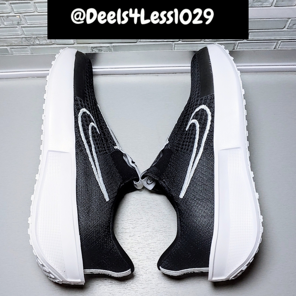 Nike Interact Run Easy-On Slip-On Womens Black White - Picture 5 of 6